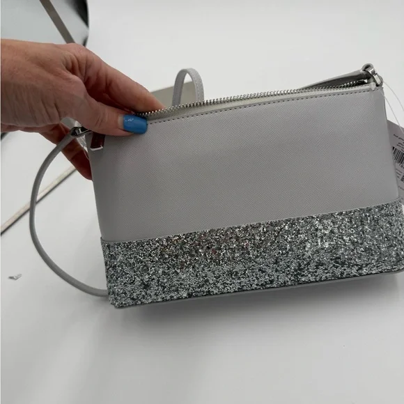 kate spade Light Gray Crossbody with Silver Glitter Base - Picture 7 of 11